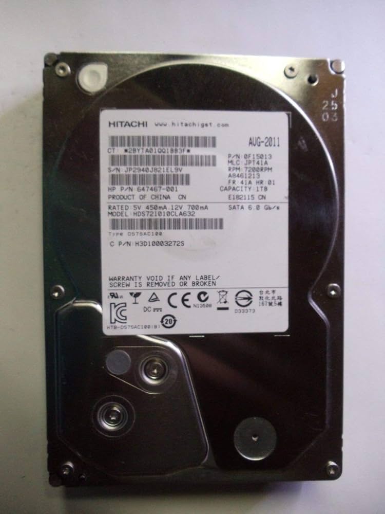 Amazon.com: HITACHI / HP 647467-001 1TB SATA 7200RPM 3.5in